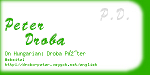 peter droba business card